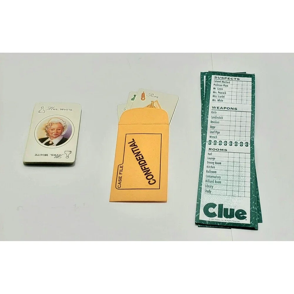CLUE Game Cards Complete Set Green Back 1996 Deck Partial Unused  Notebook